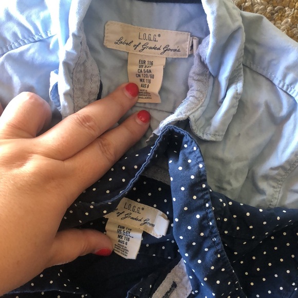 H&M L.O.G.G. Label of Graded Goods kids button down dress shirts bundle blue dot - Picture 3 of 8